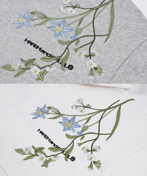 HARSH AND CRUEL(ハーシュアンドクルーエル)の「フラワー刺繍フーディ ビッグシルエット ユニセックス HC25W1TP05【Harsh and Cruel】【2025AW】(パーカー・メンズ・ブラック/ホワイト・L/XL/M)」の14枚目の写真