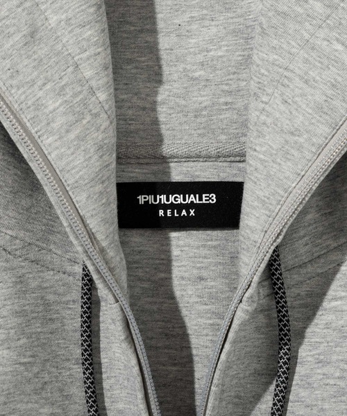 1PIU1UGUALE3  RELAX （ウノピゥウノウグァーレトレ リラックス）の「1PIU1UGUALE3 RELAX(ウノピゥウノウグァーレトレ リラックス)パイピング スムースジップパーカー (ストレッチ性/伸縮性)（パーカー・メンズ・ブラック/グレー・XL/L/M/S/XXL）」の17枚目の写真