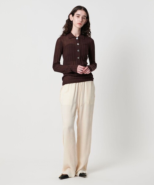 AEWEN MATOPH（イウエン マトフ）の「＜AEWEN MATOPH＞シアーリブポロニット（ニット/セーター・レディース・ライトピンク/ブラック/ダークブラウン・FREE）」の11枚目の写真