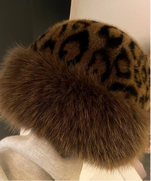 Burner（バーナー）の「【OKUOKU　0909】レオパード柄 フェイクファー ハット oku-bosi-17（ハット・レディース・レオパード・FREE）」の3枚目の写真