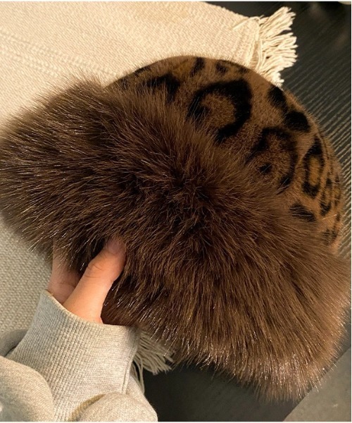 Burner（バーナー）の「【OKUOKU　0909】レオパード柄 フェイクファー ハット oku-bosi-17（ハット・レディース・レオパード・FREE）」の2枚目の写真