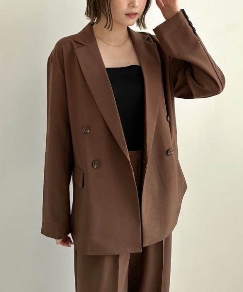 archives（アルシーヴ）の「【ＳＥＴＵＰ対応】ダブルテーラードジャケット（テーラードジャケット・レディース・グレー/ブラウン/ベージュ・MEDIUM）」の5枚目の写真