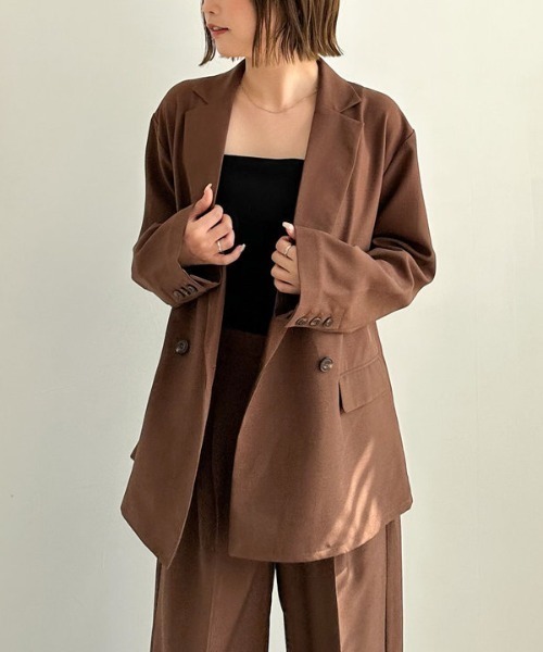 archives（アルシーヴ）の「【ＳＥＴＵＰ対応】ダブルテーラードジャケット（テーラードジャケット・レディース・グレー/ブラウン/ベージュ・MEDIUM）」の7枚目の写真