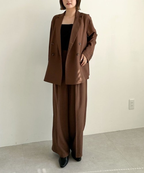 archives（アルシーヴ）の「【ＳＥＴＵＰ対応】ダブルテーラードジャケット（テーラードジャケット・レディース・グレー/ブラウン/ベージュ・MEDIUM）」の9枚目の写真