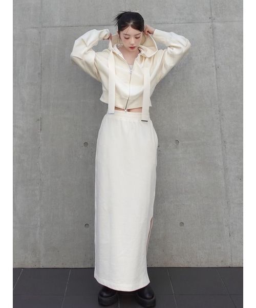 FRAY I.D（フレイアイディー）の「スウェットタイトストレートスカート（スカート・レディース・オフホワイト/グレー/ネイビー・F）」の17枚目の写真