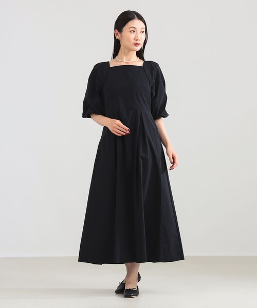 Demi-Luxe BEAMS（デミルクス ビームス）の「【1/9再値下げ】スクエアネック タフタ ワンピース［手洗い可］（ワンピース・レディース・ブルー系その他2/ブラック・38/36）」の5枚目の写真