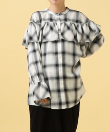 【産前・産後対応】マタニティ／無地柄フリルブラウス　587109