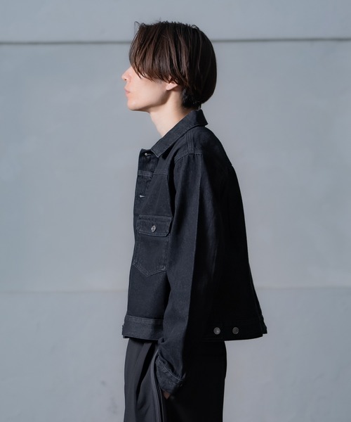 improves（インプローブス）の「10oz デニム ショート丈 ジージャン（デニムジャケット・メンズ・ブラック/ネイビー・LARGE/MEDIUM）」の5枚目の写真