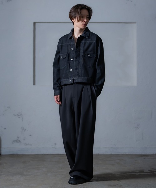 improves（インプローブス）の「10oz デニム ショート丈 ジージャン（デニムジャケット・メンズ・ブラック/ネイビー・LARGE/MEDIUM）」の7枚目の写真