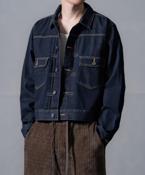 セール】10oz デニム ショート丈 ジージャン（デニムジャケット