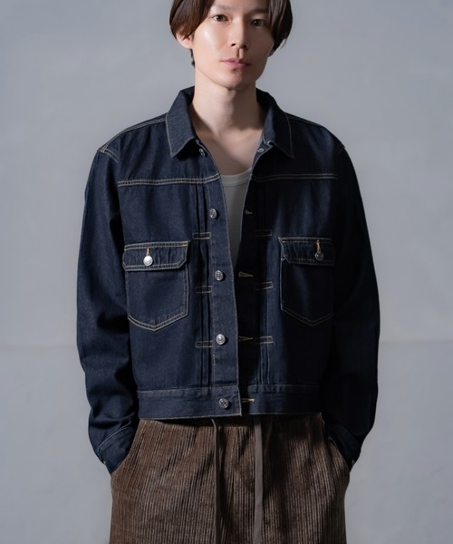 10oz デニム ショート丈 ジージャン（デニムジャケット）｜improves
