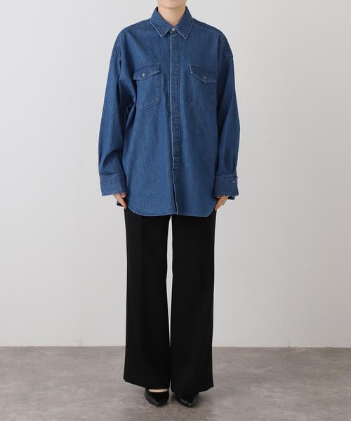 IENA（イエナ）の「ファインデニムドルマンワーカーズシャツ（シャツ/ブラウス・レディース・ブルー・FREE）」の10枚目の写真