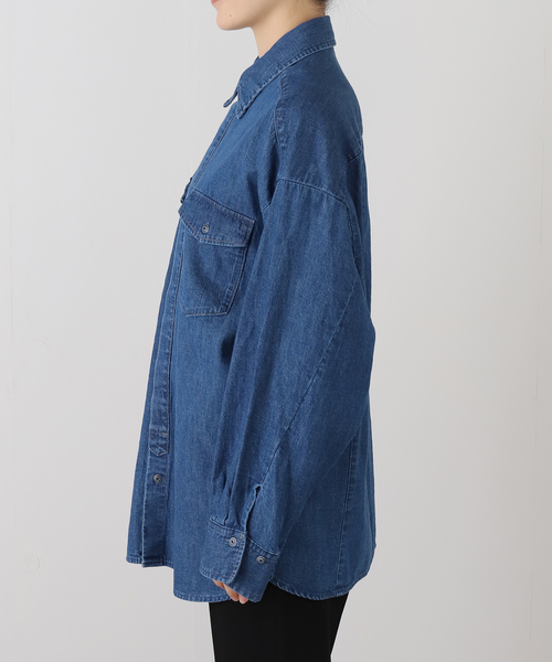 IENA（イエナ）の「ファインデニムドルマンワーカーズシャツ（シャツ/ブラウス・レディース・ブルー・FREE）」の12枚目の写真