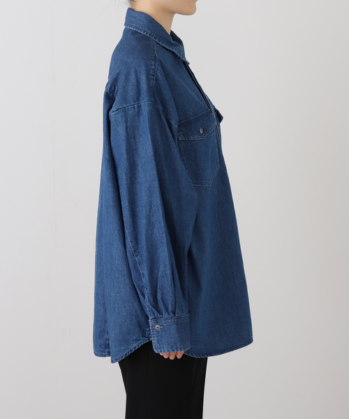 IENA（イエナ）の「ファインデニムドルマンワーカーズシャツ（シャツ/ブラウス・レディース・ブルー・FREE）」の14枚目の写真