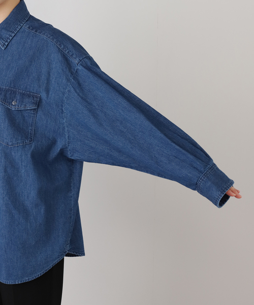 IENA（イエナ）の「ファインデニムドルマンワーカーズシャツ（シャツ/ブラウス・レディース・ブルー・FREE）」の15枚目の写真