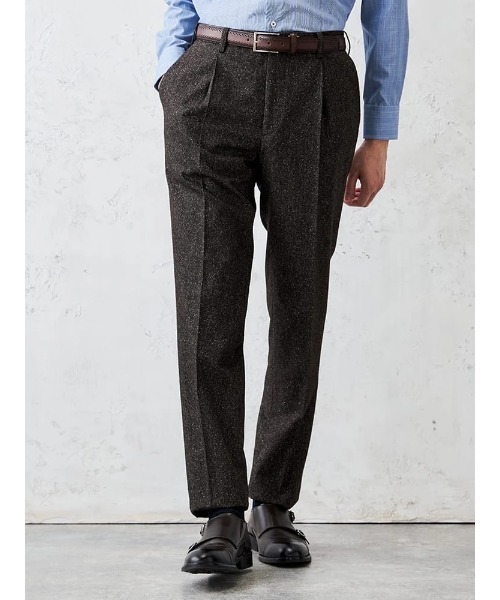 Perfect Suit FActory(パーフェクトスーツファクトリー)の「シルクネップ ホームスパンパンツ グレー/ブラウン/ネイビー(スラックス・メンズ・ネイビー/ブラウン/グレー・S/L/LL/M)」の3枚目の写真