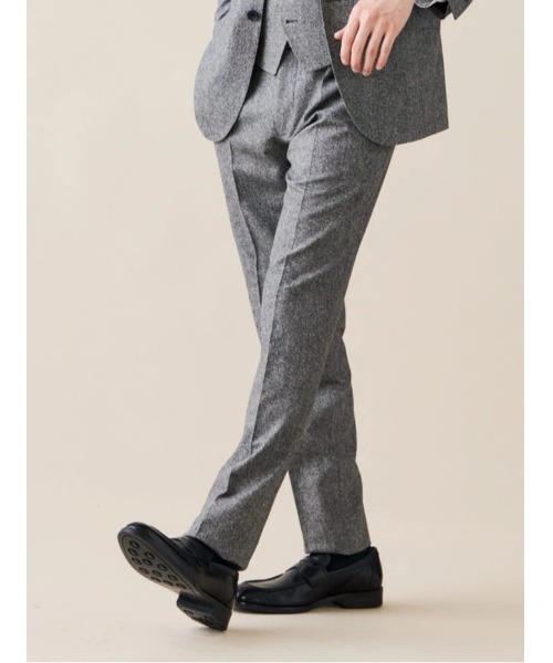 Perfect Suit FActory(パーフェクトスーツファクトリー)の「シルクネップ ホームスパンパンツ グレー/ブラウン/ネイビー(スラックス・メンズ・ネイビー/ブラウン/グレー・S/L/LL/M)」の2枚目の写真