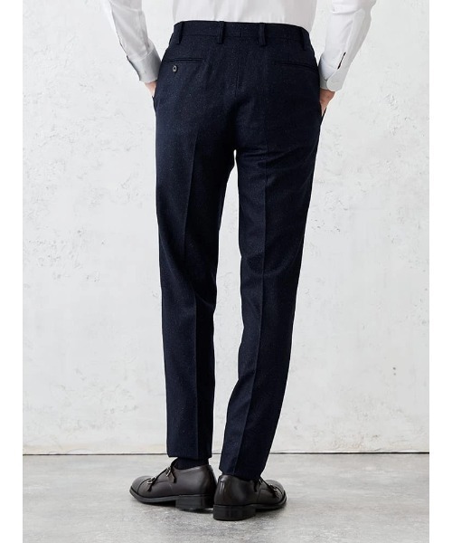 Perfect Suit FActory(パーフェクトスーツファクトリー)の「シルクネップ ホームスパンパンツ グレー/ブラウン/ネイビー(スラックス・メンズ・ネイビー/ブラウン/グレー・S/L/LL/M)」の5枚目の写真