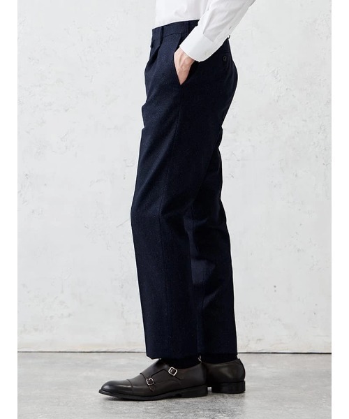 Perfect Suit FActory(パーフェクトスーツファクトリー)の「シルクネップ ホームスパンパンツ グレー/ブラウン/ネイビー(スラックス・メンズ・ネイビー/ブラウン/グレー・S/L/LL/M)」の6枚目の写真
