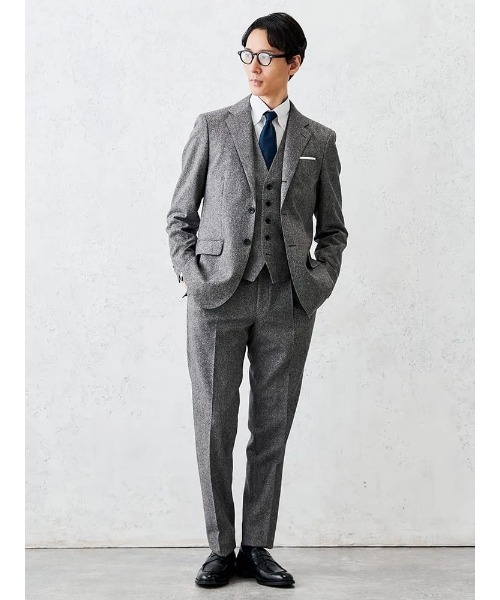 Perfect Suit FActory(パーフェクトスーツファクトリー)の「シルクネップ ホームスパンパンツ グレー/ブラウン/ネイビー(スラックス・メンズ・ネイビー/ブラウン/グレー・S/L/LL/M)」の15枚目の写真