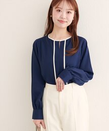 natural couture | メタルホック付きパイピングブラウス(シャツ/ブラウス)