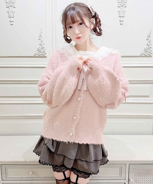 MA*RS(アメーバーマーズ)の「ちびリボンニットカーディガン(ニット/セーター・レディース・ホワイト×ピンク/ブラック/ホワイト/ピンク・FREE)」の21枚目の写真