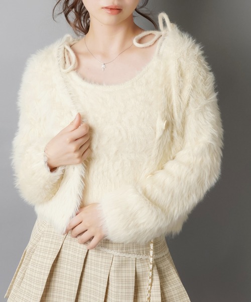 ふわふわ手触り*毎年大人気のアンサンブルニット！ショート丈シャギー