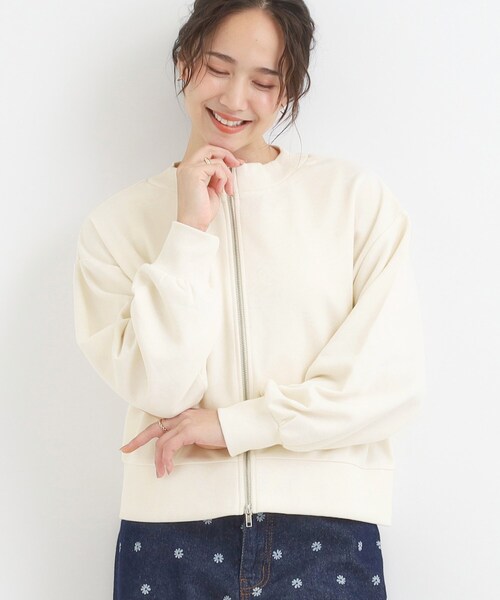 セール】【前後2WAY】ボートネックダブルジップカーディガン