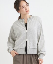 Cutie Blonde | 【前後2WAY】ボートネックダブルジップカーディガン(カーディガン/ボレロ)