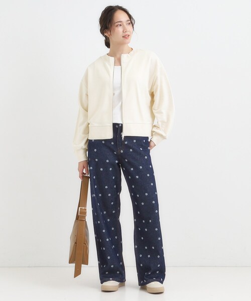 Cutie Blonde（キューティーブロンド）の「【前後2WAY】ボートネックダブルジップカーディガン（カーディガン/ボレロ・レディース・ライトグレー/オフホワイト/チャコールグレー・00）」の8枚目の写真