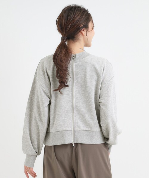 Cutie Blonde（キューティーブロンド）の「【前後2WAY】ボートネックダブルジップカーディガン（カーディガン/ボレロ・レディース・ライトグレー/オフホワイト/チャコールグレー・00）」の14枚目の写真