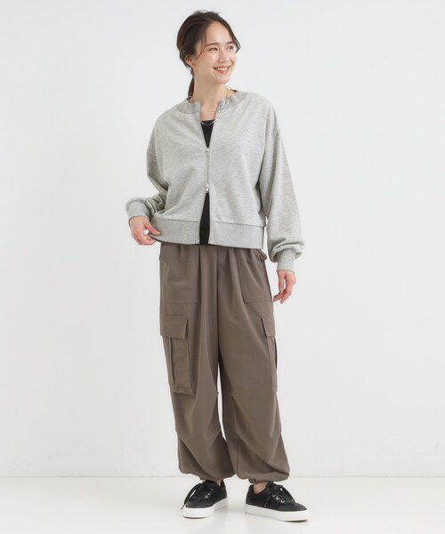 Cutie Blonde（キューティーブロンド）の「【前後2WAY】ボートネックダブルジップカーディガン（カーディガン/ボレロ・レディース・ライトグレー/オフホワイト/チャコールグレー・00）」の15枚目の写真