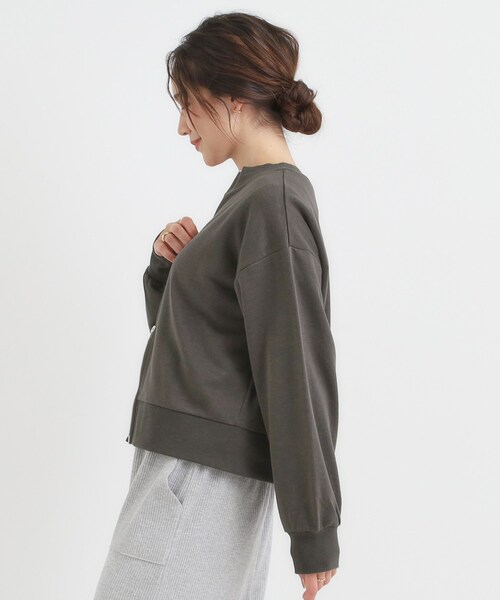 Cutie Blonde（キューティーブロンド）の「【前後2WAY】ボートネックダブルジップカーディガン（カーディガン/ボレロ・レディース・ライトグレー/オフホワイト/チャコールグレー・00）」の19枚目の写真