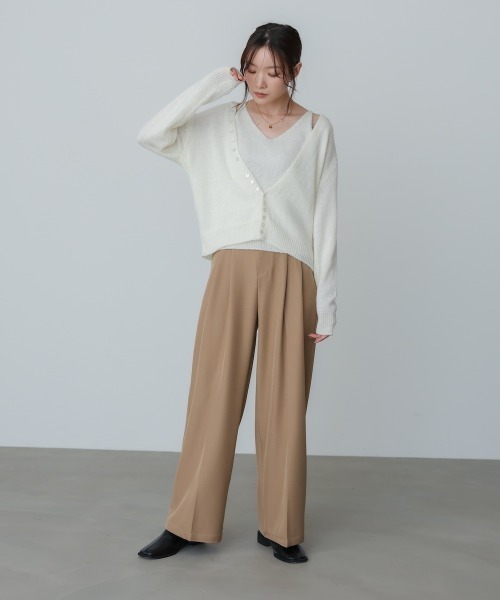 Bab（バブ）の「【S・Mサイズ展開】ツータックパンツ（スラックス・レディース・ベージュ/ブラウン/ブラック・S/M）」の6枚目の写真