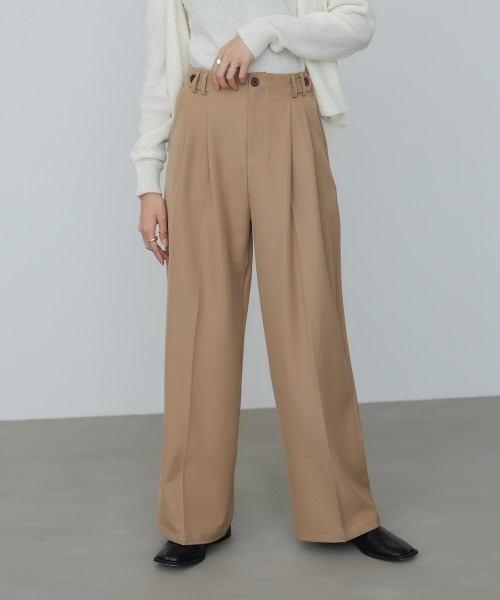 Bab（バブ）の「【S・Mサイズ展開】ツータックパンツ（スラックス・レディース・ベージュ/ブラウン/ブラック・S/M）」の8枚目の写真