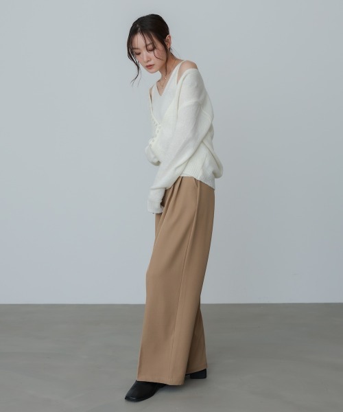 Bab（バブ）の「【S・Mサイズ展開】ツータックパンツ（スラックス・レディース・ベージュ/ブラウン/ブラック・S/M）」の9枚目の写真