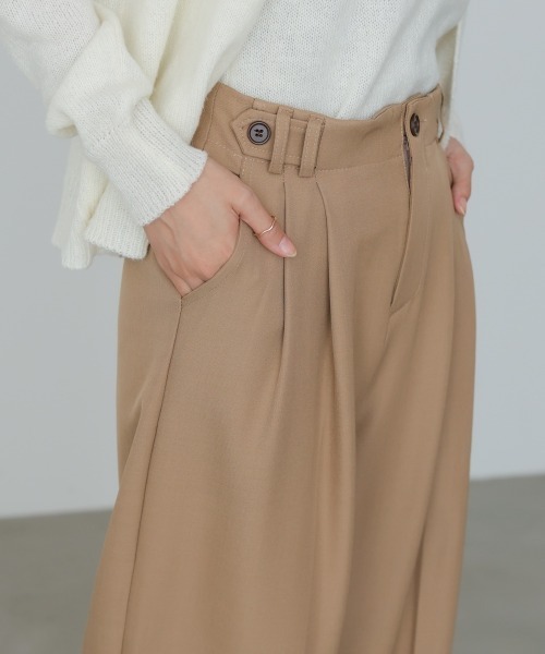 Bab（バブ）の「【S・Mサイズ展開】ツータックパンツ（スラックス・レディース・ベージュ/ブラウン/ブラック・S/M）」の14枚目の写真
