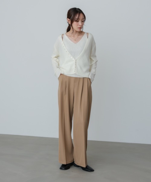 Bab（バブ）の「【S・Mサイズ展開】ツータックパンツ（スラックス・レディース・ベージュ/ブラウン/ブラック・S/M）」の15枚目の写真