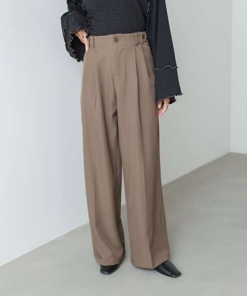 Bab（バブ）の「【S・Mサイズ展開】ツータックパンツ（スラックス・レディース・ベージュ/ブラウン/ブラック・S/M）」の16枚目の写真