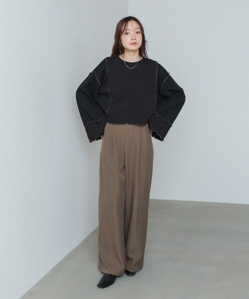 Bab（バブ）の「【S・Mサイズ展開】ツータックパンツ（スラックス・レディース・ベージュ/ブラウン/ブラック・S/M）」の17枚目の写真