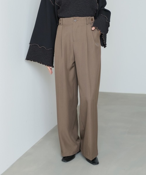 Bab（バブ）の「【S・Mサイズ展開】ツータックパンツ（スラックス・レディース・ベージュ/ブラウン/ブラック・S/M）」の18枚目の写真