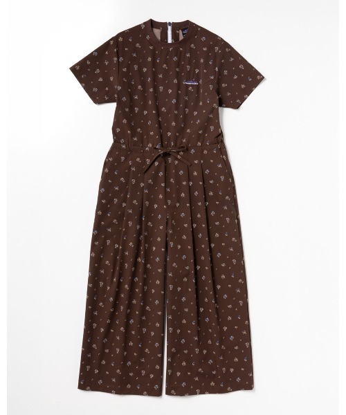 THOUSAND MILE（サウザンドマイル）の「[L's]SHORT SLEEVE ALL IN ONE NY/PU PRINT/ショートスリーブオールインワン プリント（サロペット/オーバーオール・レディース・ブラウン系その他/ブラック系その他・FREE）」の2枚目の写真