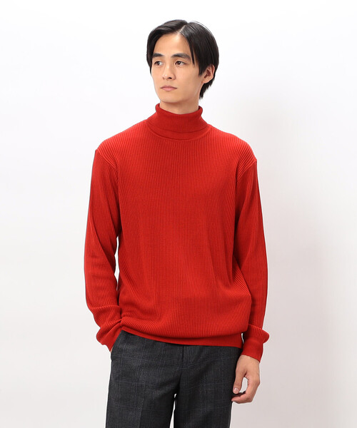 COMME CA ISM（コムサイズム）の「日本の色 リブタートルニット（ニット/セーター・メンズ・レッド/ブラック/ブルー/グレー/イエロー/ベージュ・MEDIUM/LARGE/SMALL）」の6枚目の写真