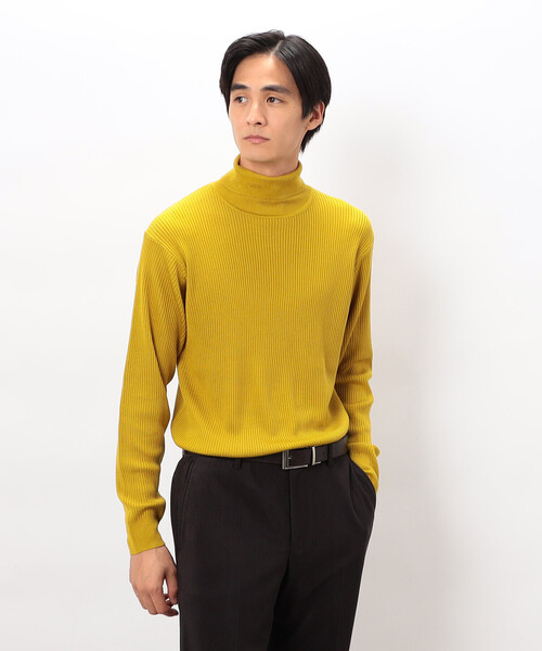 COMME CA ISM（コムサイズム）の「日本の色 リブタートルニット（ニット/セーター・メンズ・レッド/ブラック/ブルー/グレー/イエロー/ベージュ・MEDIUM/LARGE/SMALL）」の5枚目の写真