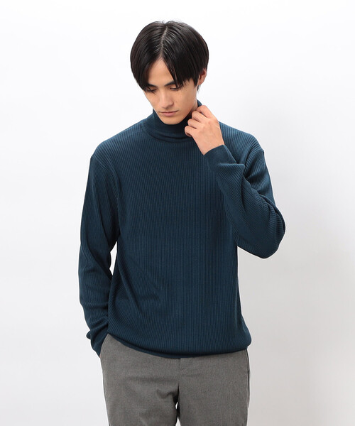 COMME CA ISM（コムサイズム）の「日本の色 リブタートルニット（ニット/セーター・メンズ・レッド/ブラック/ブルー/グレー/イエロー/ベージュ・MEDIUM/LARGE/SMALL）」の4枚目の写真