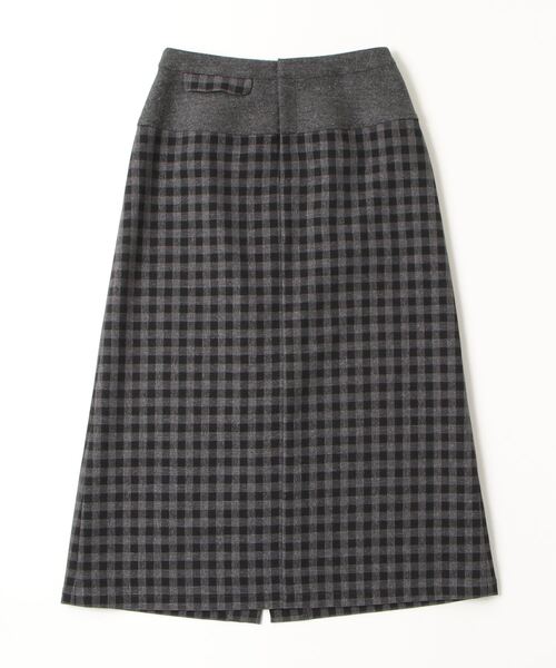 SIPULI（シプリ）の「【ウォッシャブル】Woolish Block Check 切替スカート（スカート・レディース・ブラック/アイボリー・2）」の9枚目の写真