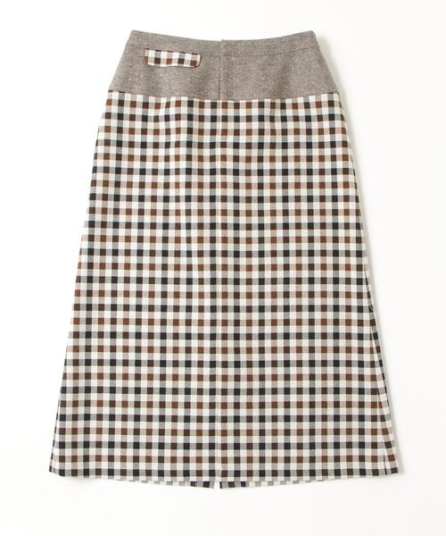 SIPULI（シプリ）の「【ウォッシャブル】Woolish Block Check 切替スカート（スカート・レディース・ブラック/アイボリー・2）」の6枚目の写真