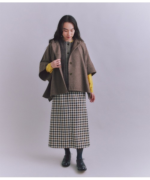 SIPULI（シプリ）の「【ウォッシャブル】Woolish Block Check 切替スカート（スカート・レディース・ブラック/アイボリー・2）」の13枚目の写真