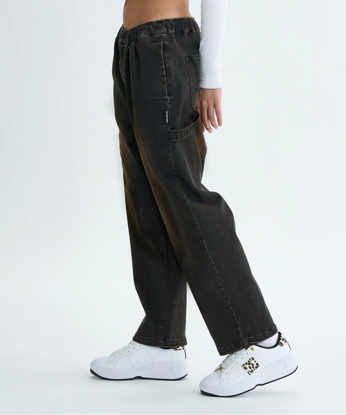 DC SHOES（ディーシーシューズ）の「25 WS SUPERWIDE BAGG /DCストレッチウエストゴム裾ドローコード付きスーパーワイドペインターパンツ（その他パンツ・レディース・ブラック系その他/ライトインディゴブルー/ブラック系その他2/ブラック・SMALL/LARGE/MEDIUM）」の3枚目の写真