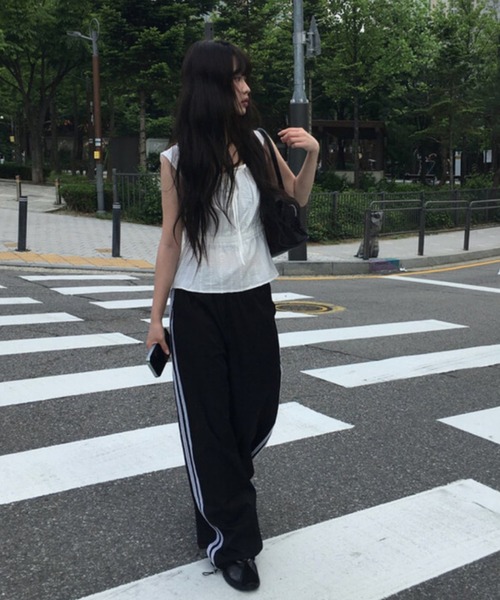 anyonemore(エニワンモア)の「anyonemore(エニワンモア)/サイドレースライン ドローストリング トラック トレーニング パンツ/Dove Line Track Training Pants(その他パンツ・レディース・ベージュ/ネイビー/ブラック・FREE)」の14枚目の写真